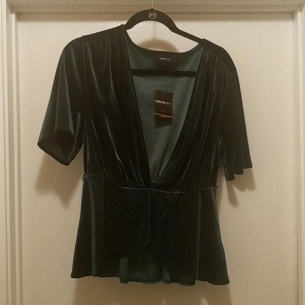 Velvet v-neck top